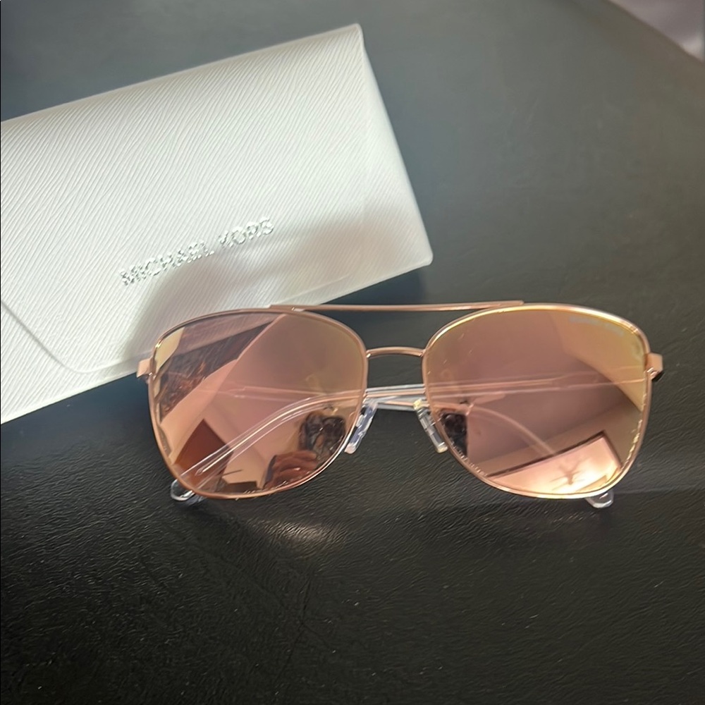 Michael Kors Rose Gold Aviator Sunglasses